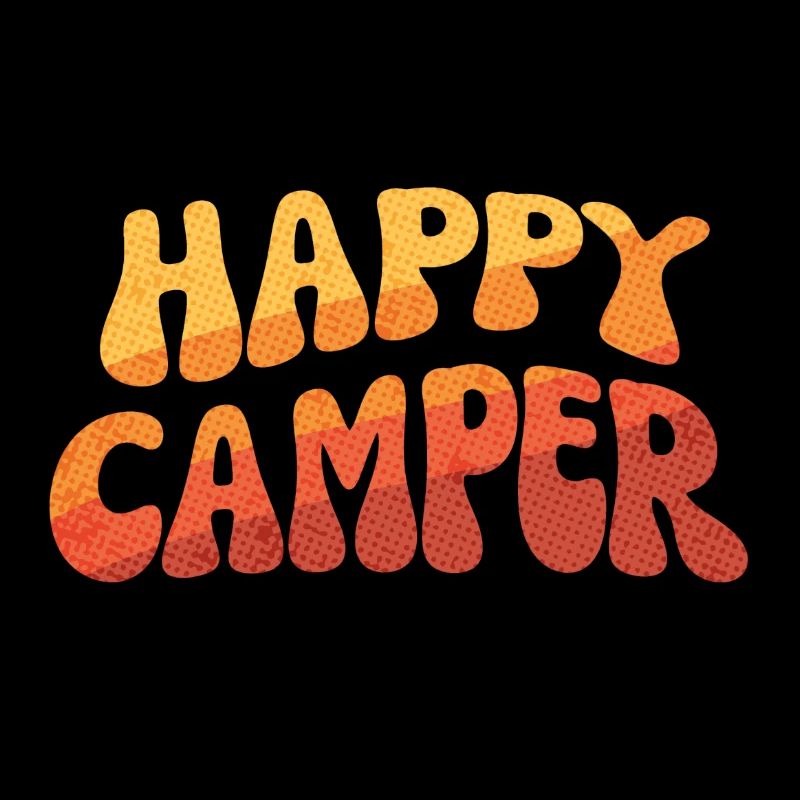 Texte dégradé de campeur heureux