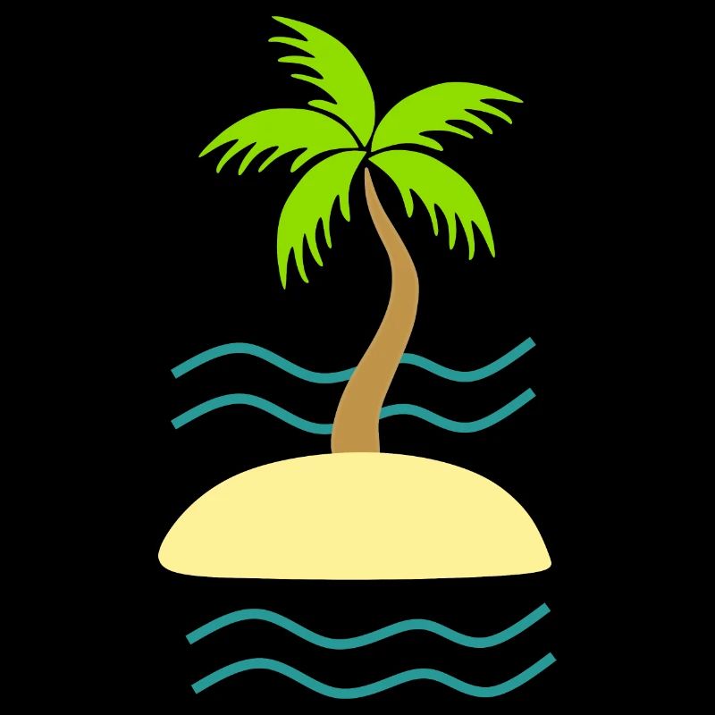 Palm tree green island sea