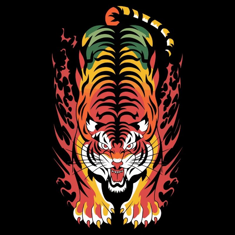 Blazing Tiger Flame Splash