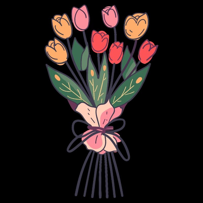 Hand-painted tulip bouquet