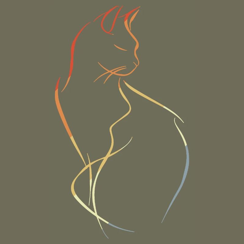 Dessin de chat vintage