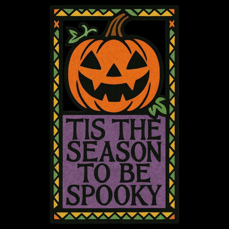 Folk Spooky Pumpkin Sign