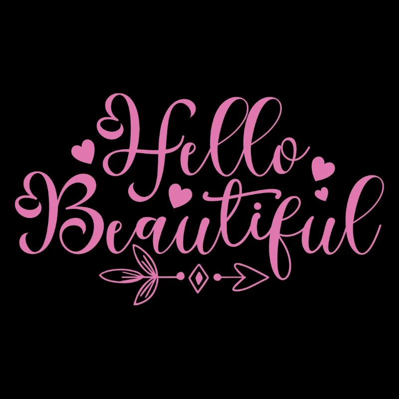 Hello Beautiful Script Hearts