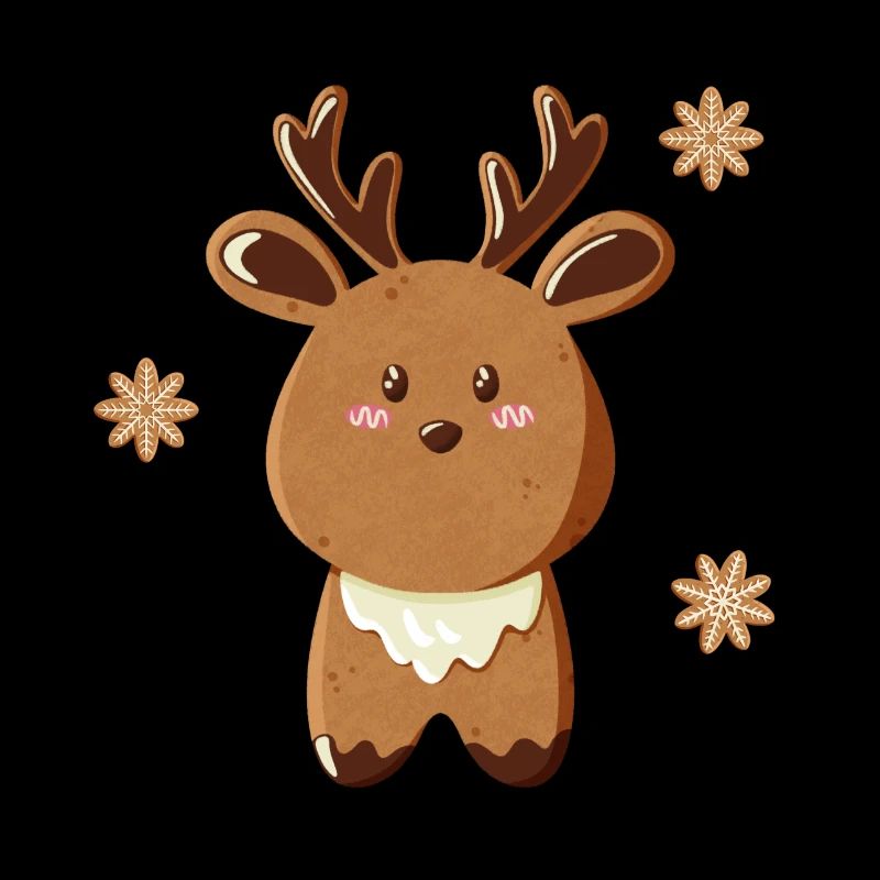 Mignon renne avec des flocons de neige