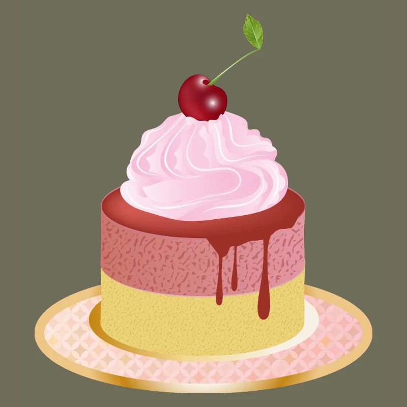 Kleines Kirsch-Törtchen Motiv mit rosa Creme
