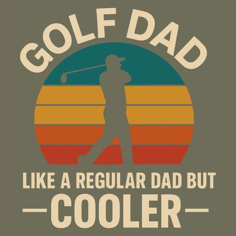 Golf Dad Retro Sunset Design