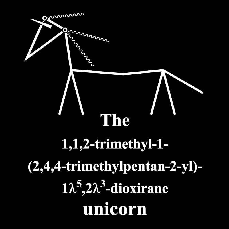 Licorne - Nerd IUPAC Nomenclature - Chimie - noir