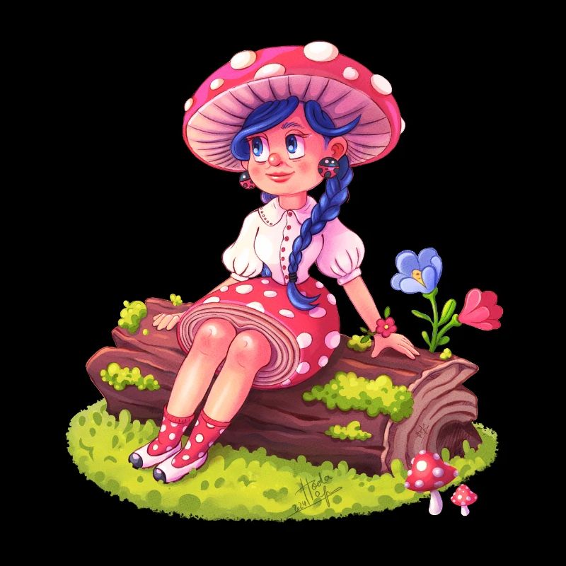 Fille Champignon dans une Forêt