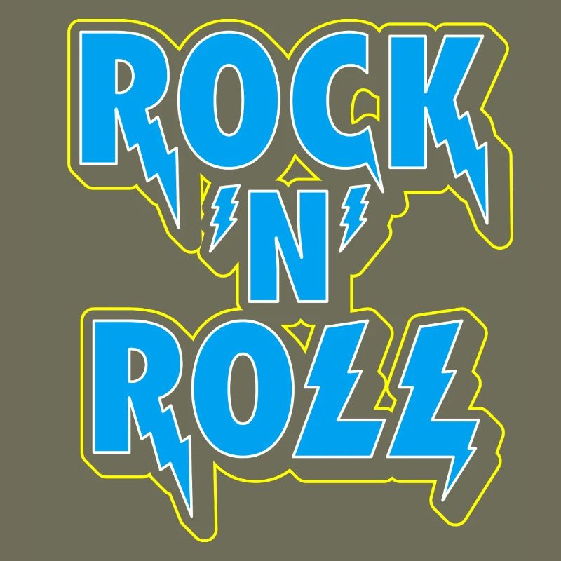 Rock 'N' Roll Typographic 3D Logo