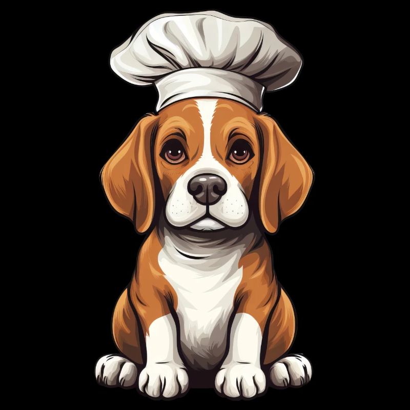 Cooking Beagle with Chef's Hat, Funny Design for