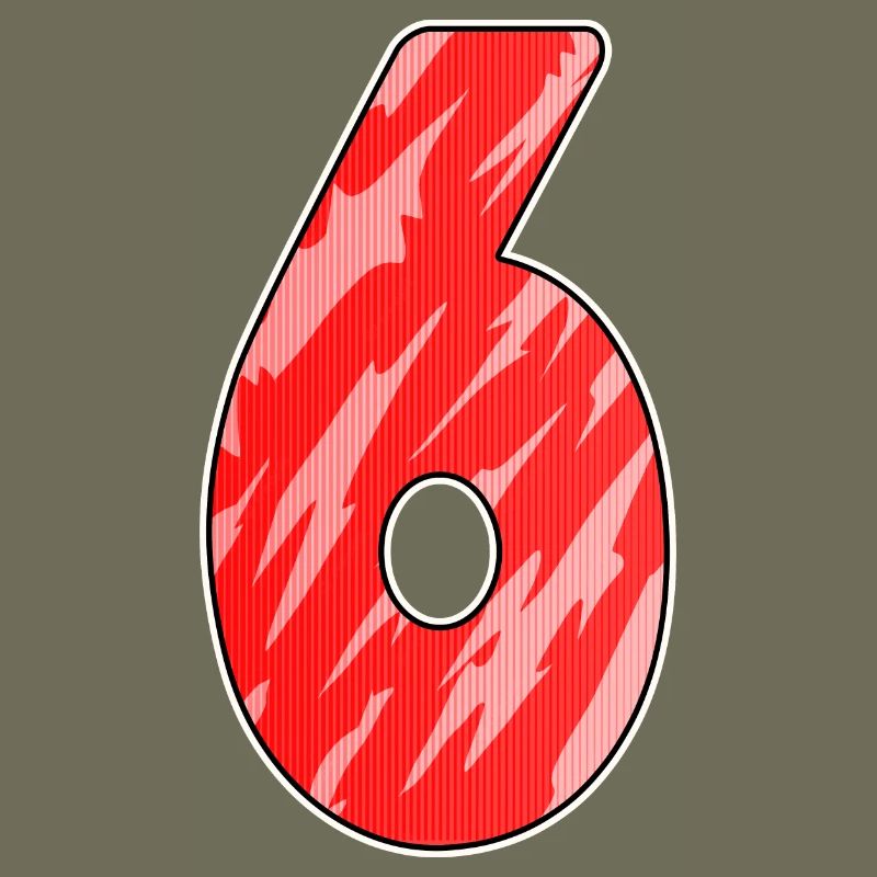 Nummer 6 Muster Rot