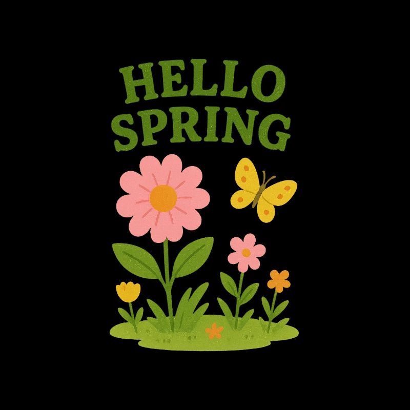 Frühlingserwachen mit Blumen und Schmetterling