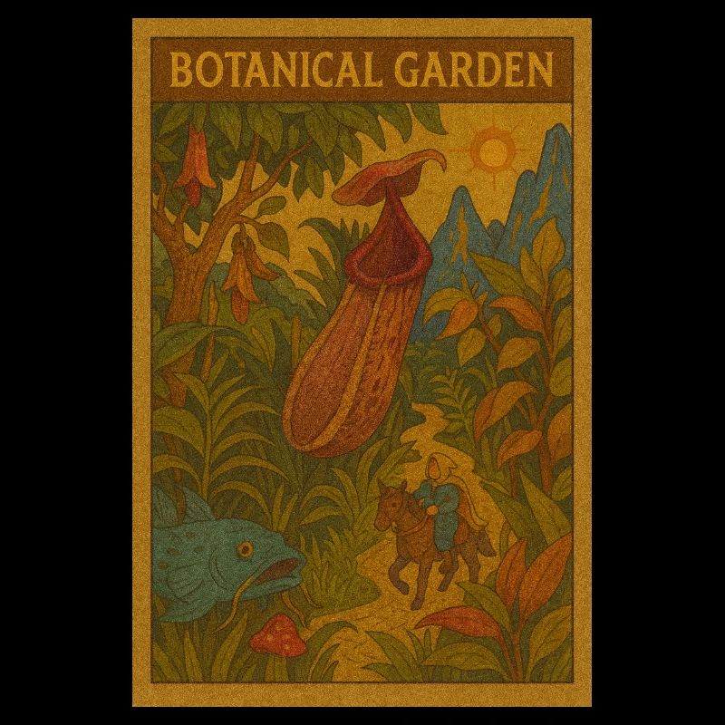Enchanted Botanical Garden Illustration