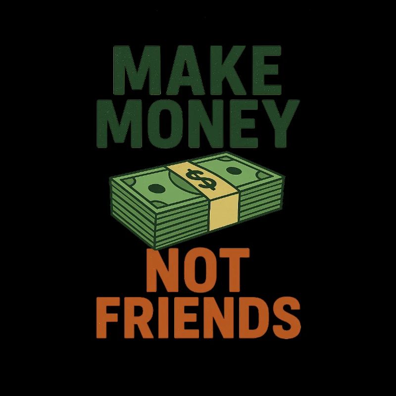 Geld statt Freunde Spruch Design