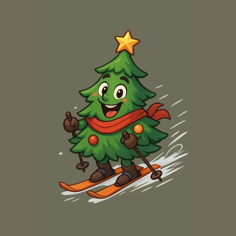 Weihnachtsbaum auf Skiern