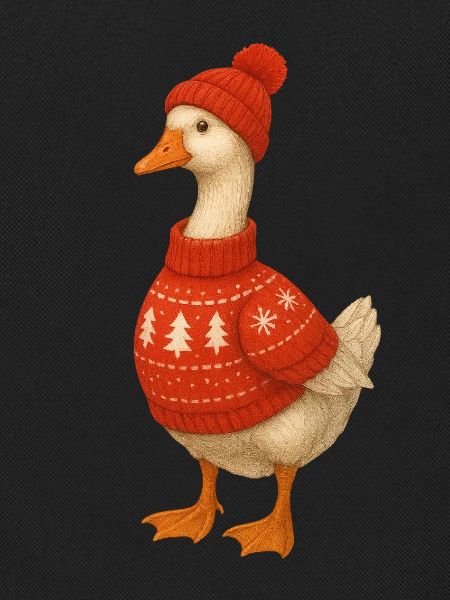 Goose in knitted sweater