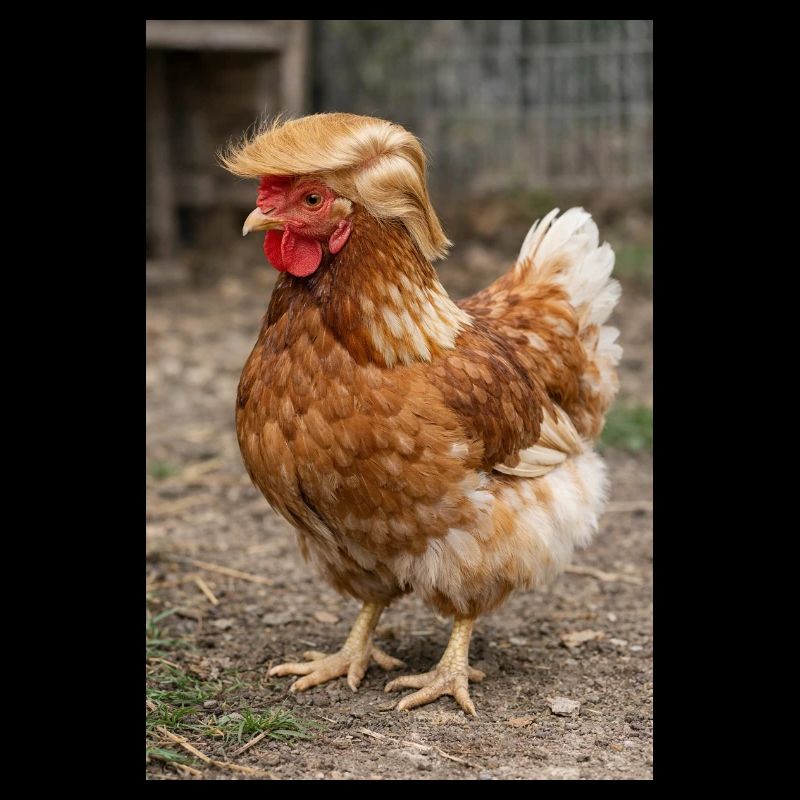 Poulet aux cheveux rétro