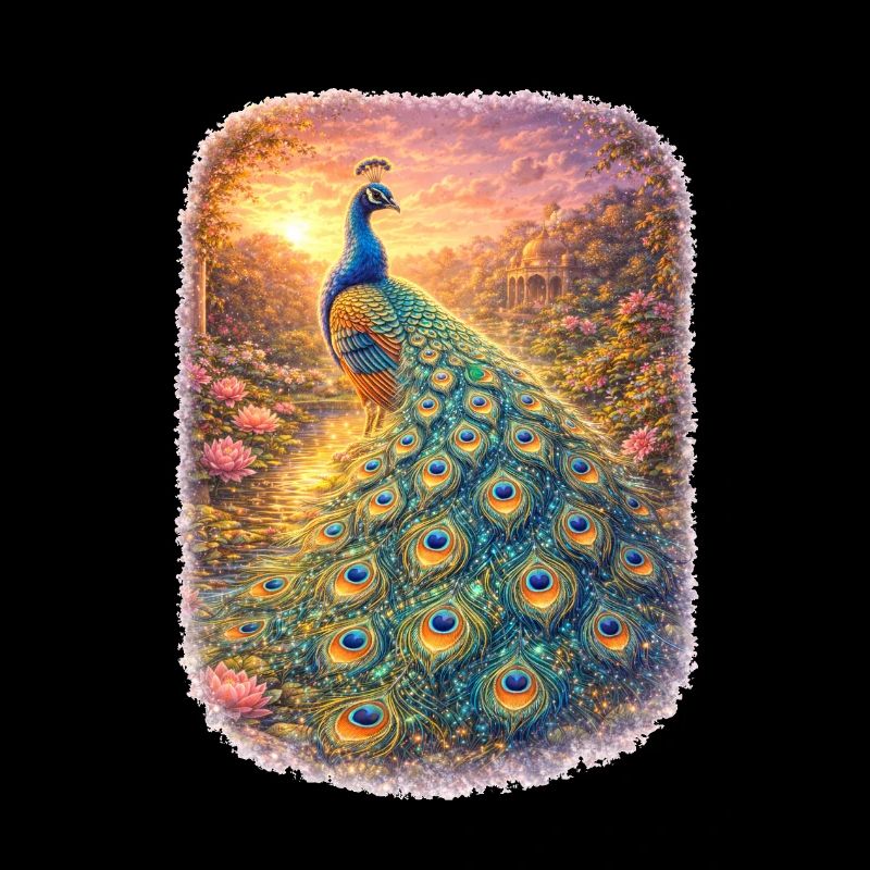 Eleganter Pfau im Mystischen Licht