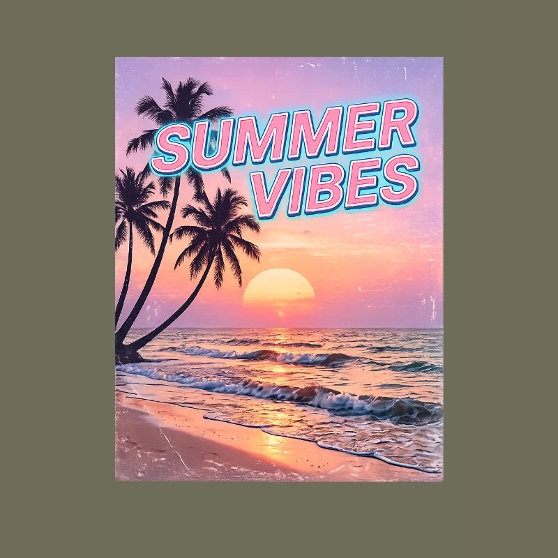 Sommervibes Retro Sunset Beach