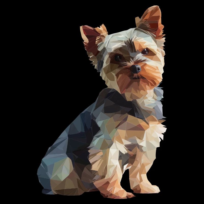 Yorkie Low Poly Art – élégant et moderne