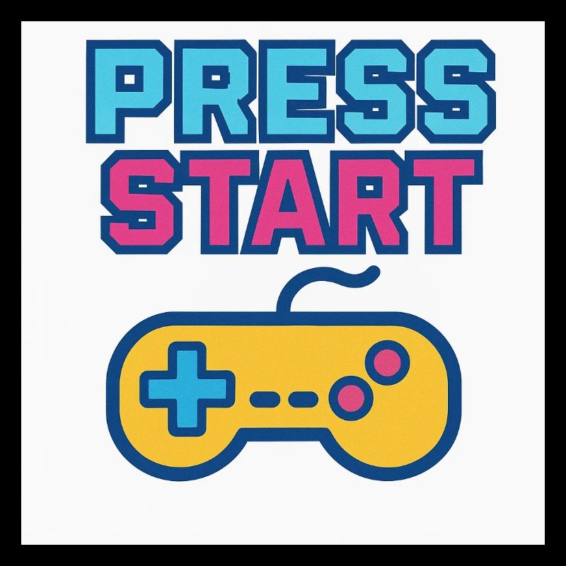 Press Start Gaming Grafik Vintage