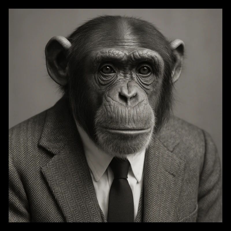 Elegant monkey in suit