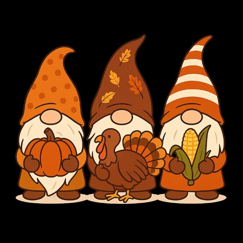 Trio de gnomes d’automne Gnome de dinde citrouille