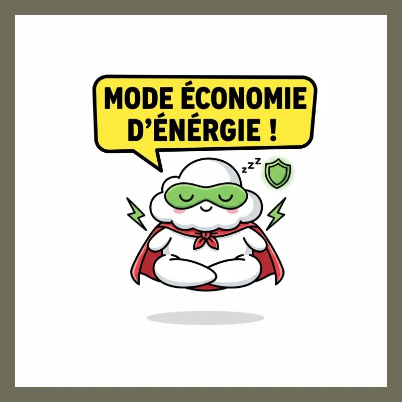 Superhero Cloud Saving Energy Mode