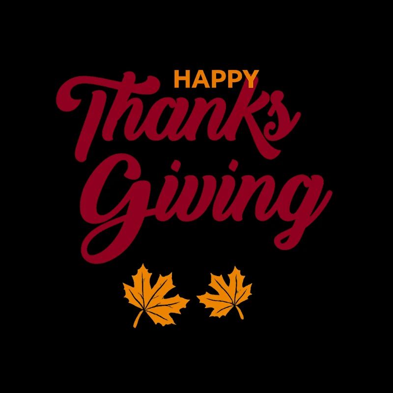Happy Thanksgiving Script with Leaves