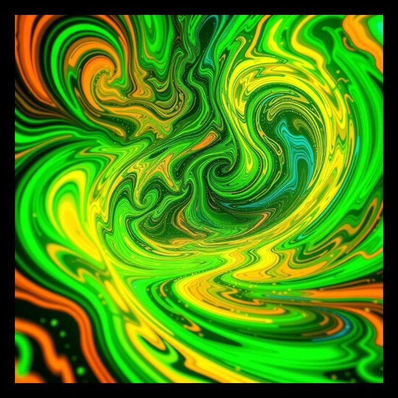 Psychedelische Farbwirbel Grün