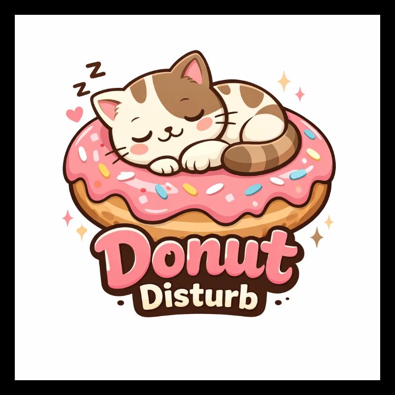Donut Disturb – Cute Cat in Donut