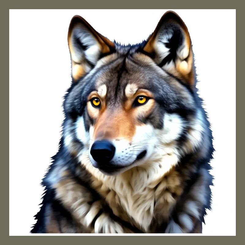 Porträt eines Wolfes mit gelben Augen