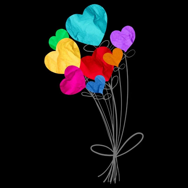 Strauß herzförmiger Luftballons