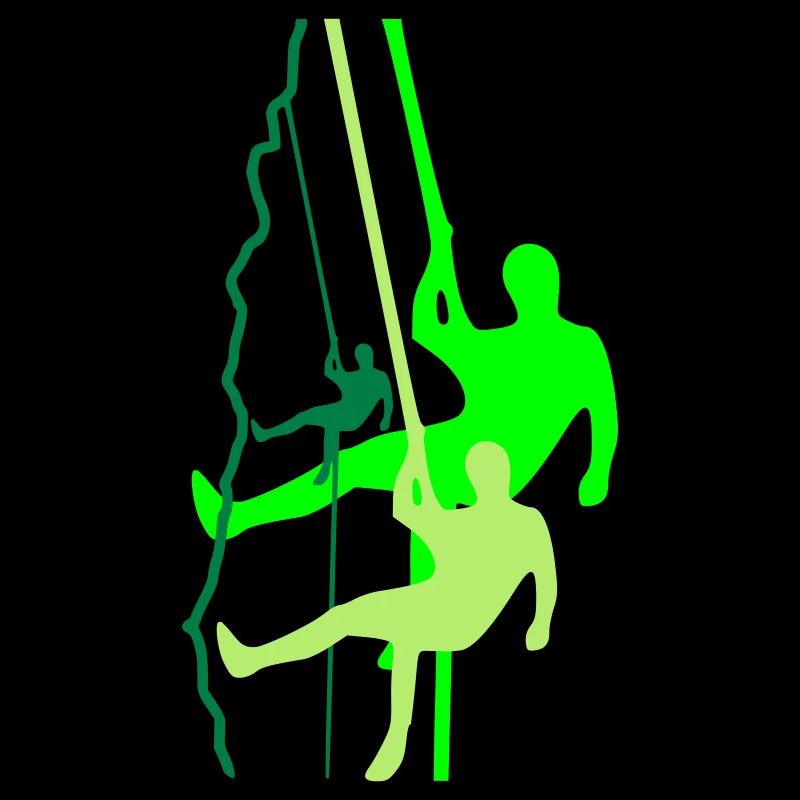 Climber rappelling