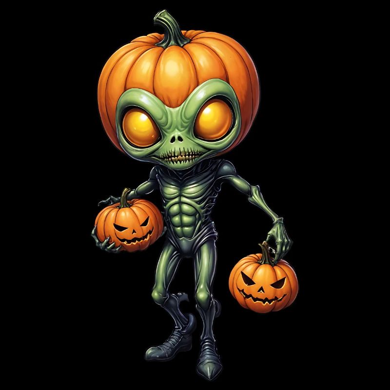 Alien with pumpkin heads Halloween