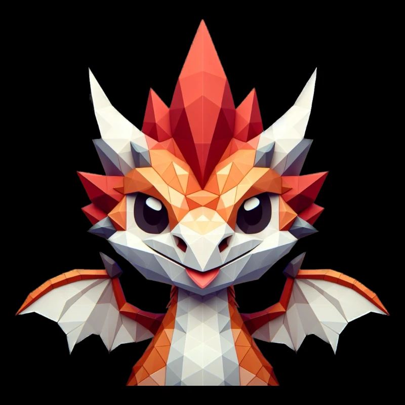 Un petit dragon de style polygone