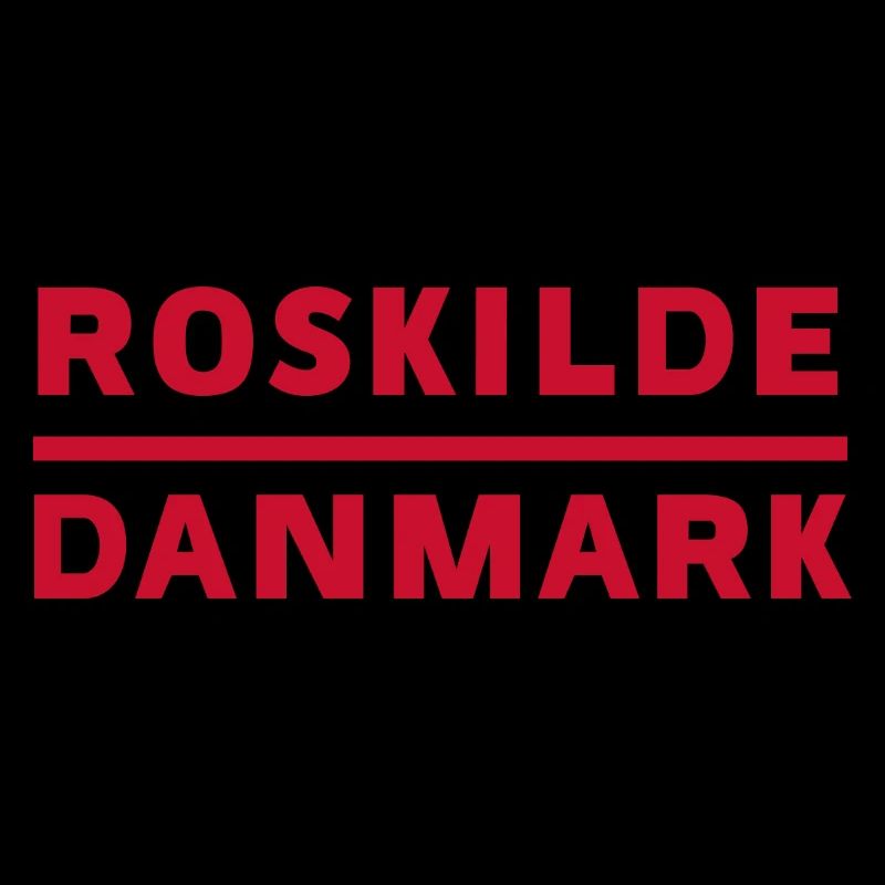 Roskilde Danemark en typographie rouge