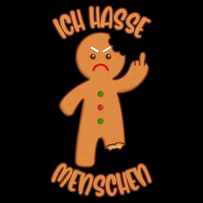 Lebkuchenmann Mittelfinger Ich hasse Menschen