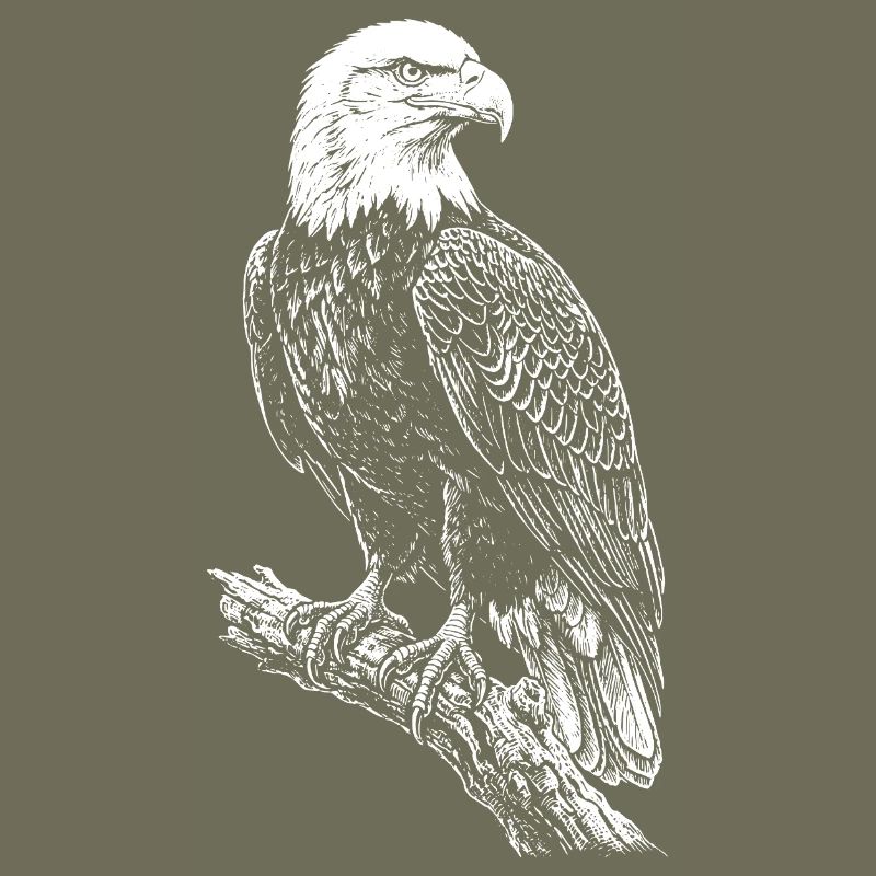 Perched Eagle Silhouette
