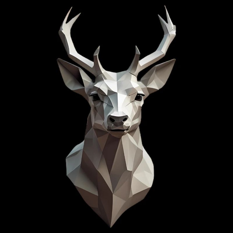 Geometrischer Hirschkopf Low-Poly