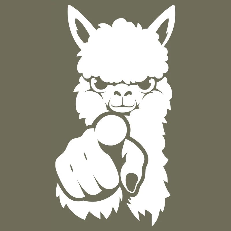 Alpaca points at you – silhouette