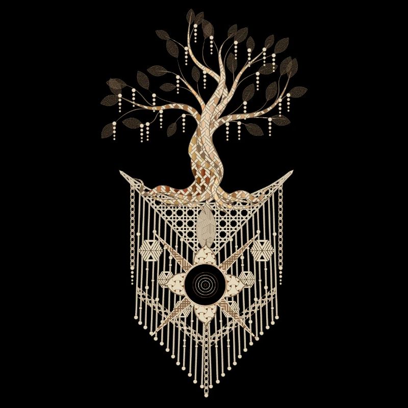 Makramee-Baum des Lebens im kunstvollen Design
