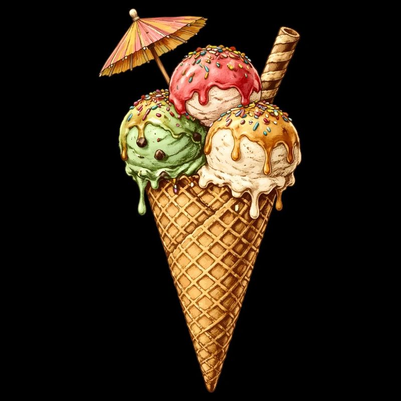 Bunte Eiscreme mit Streuseln – Sommer Genuss