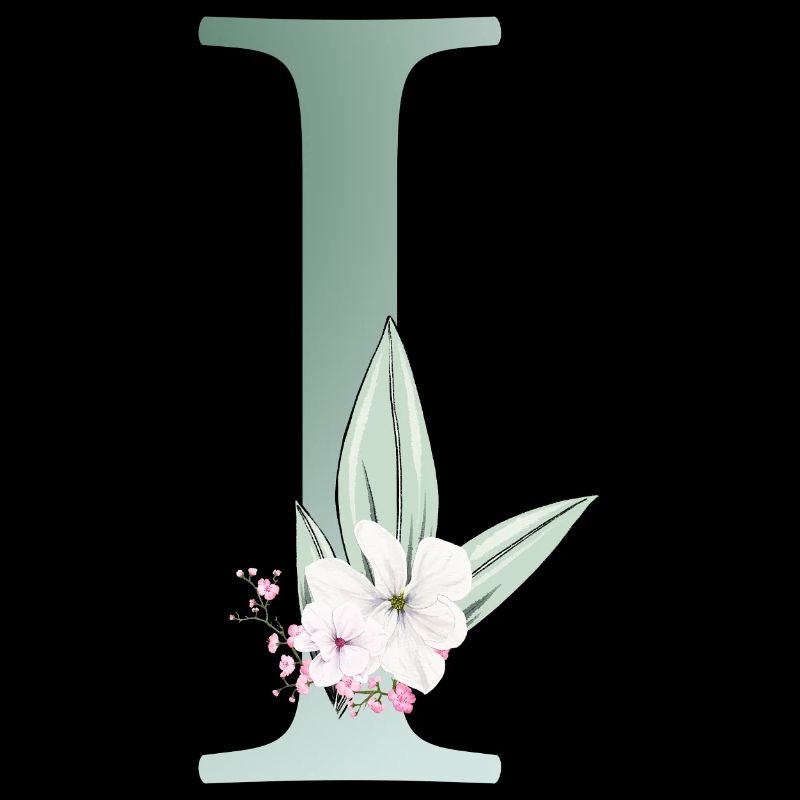 I Monogramm, Floral, personalisierbar