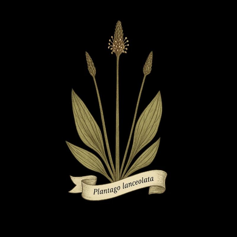 Spitzwegerich - Wildkraut Vintage Design