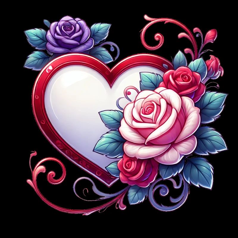 Amour éternel : Roses et cœur