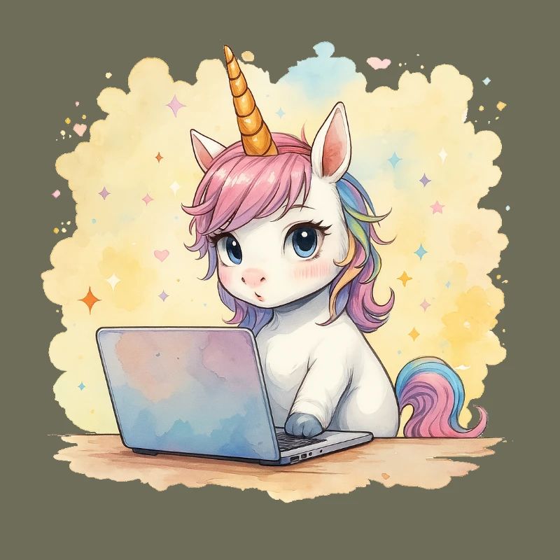 programmierendes Einhorn