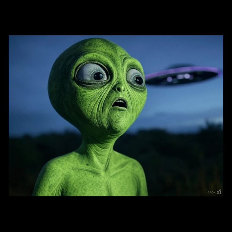 OVNI Attirant l’Œil Extraterrestre Vert