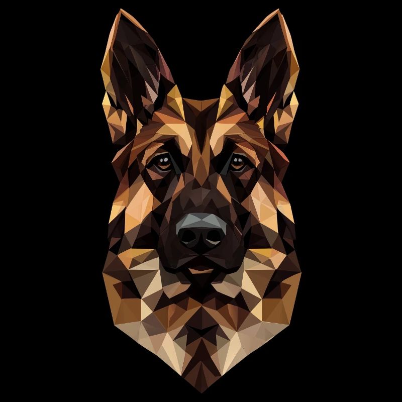 Deutscher Schäferhund Low Poly Design