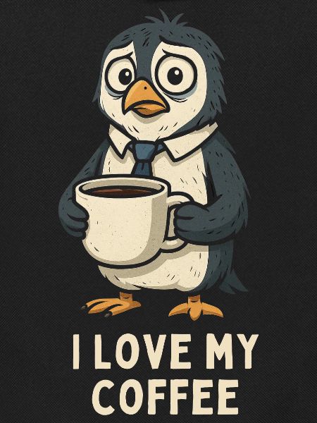 Coffee penguin loves coffee